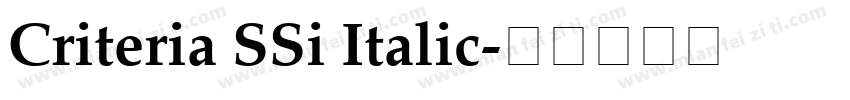 Criteria SSi Italic字体转换